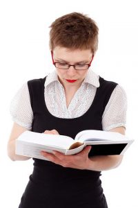 Woman reading in a book