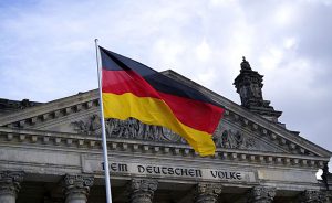 German Flag in front of the Reichstag