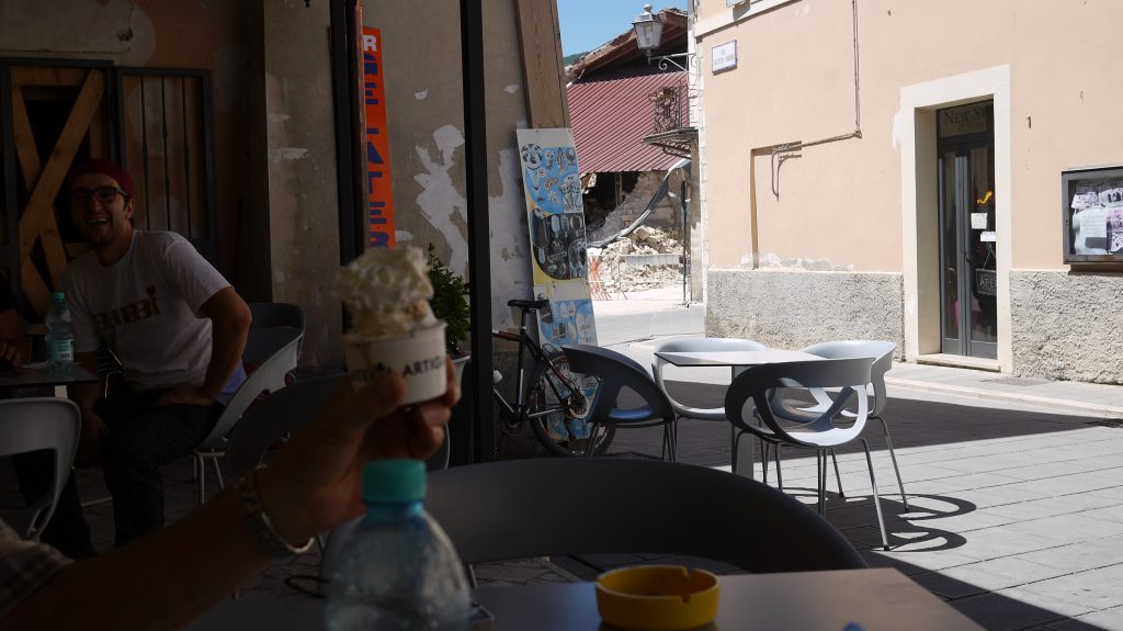 "Our" Bar with view on scrambled church